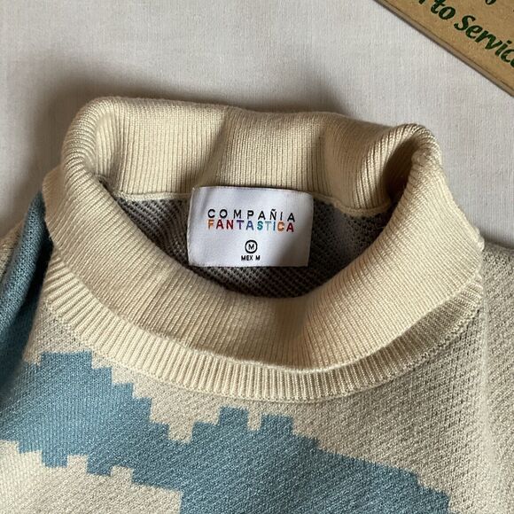 Compañía Fantástica Womans Sweater Mountain Print Jacquard Knit Medium - Picture 6 of 9